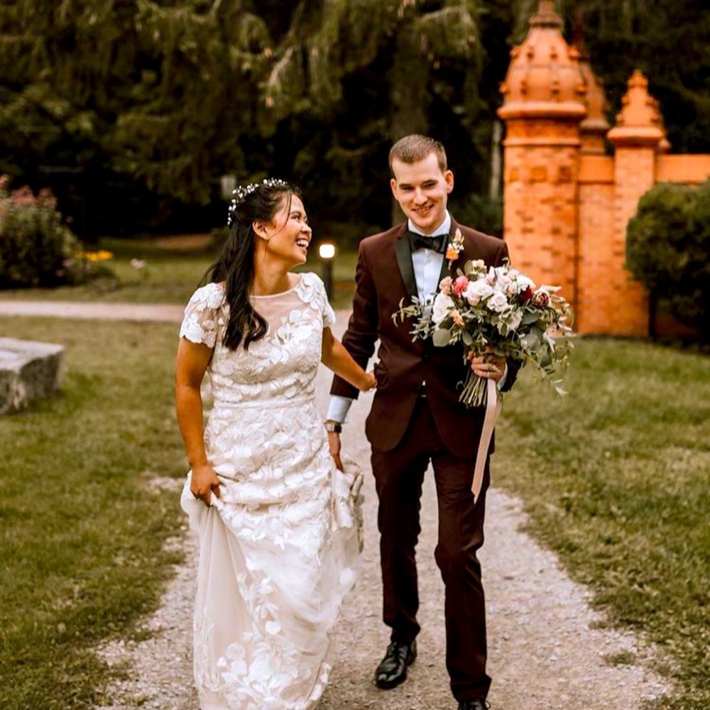 Melissa Sweet from David’s bridal wedding gown